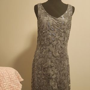 Grey formal knee-length dress BHBM